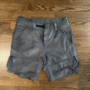 Viktos Gray Cargo Shorts with Relaxed Fit and Flat Front
